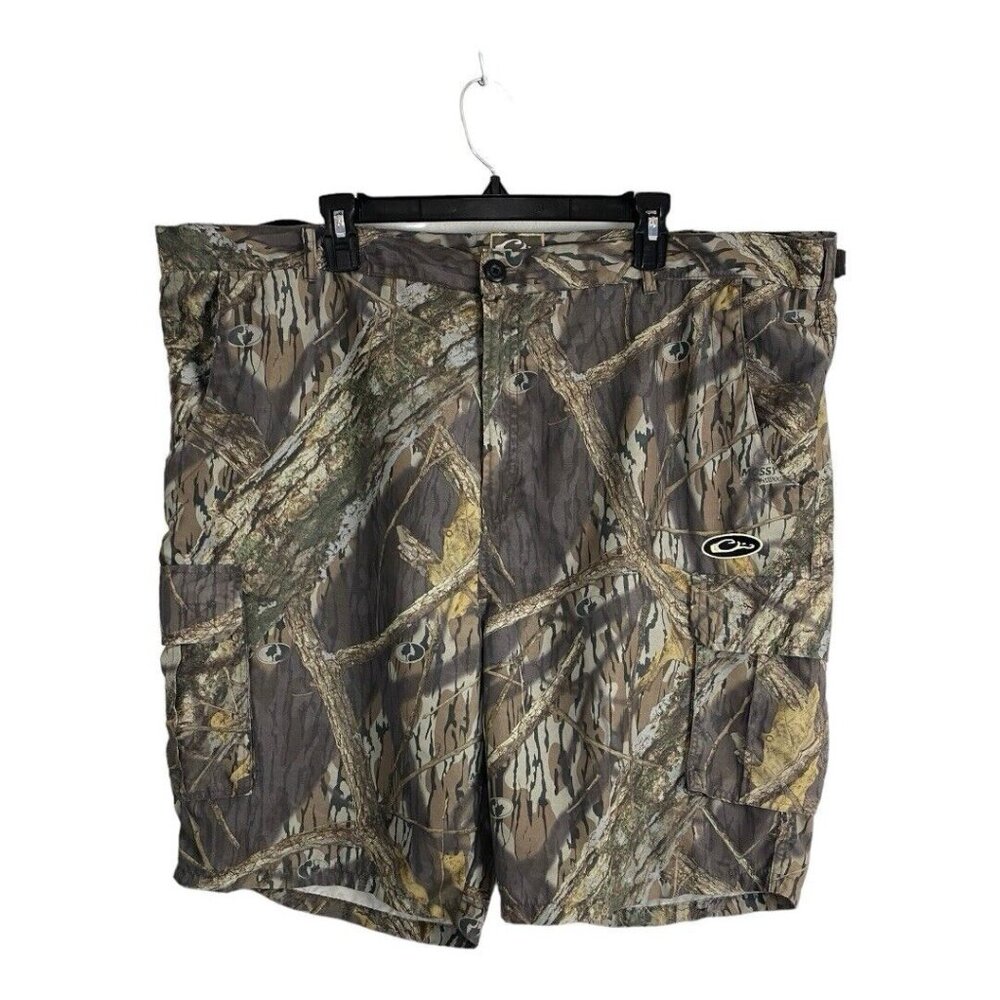 Drake Mens Shorts Adult Size 2XL 44-46 Brown Camo Carpenter 10" Inseam Hunting